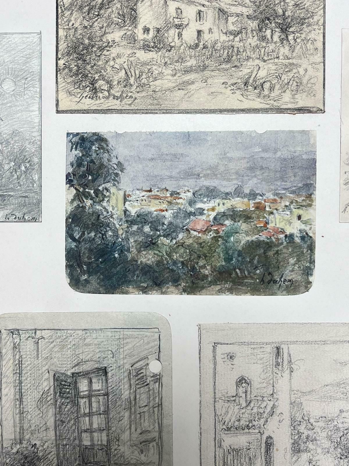Henri Aime Duhemfine Antique French Impressionist Painting Landscape Combination Of Six Drawings photo furniture