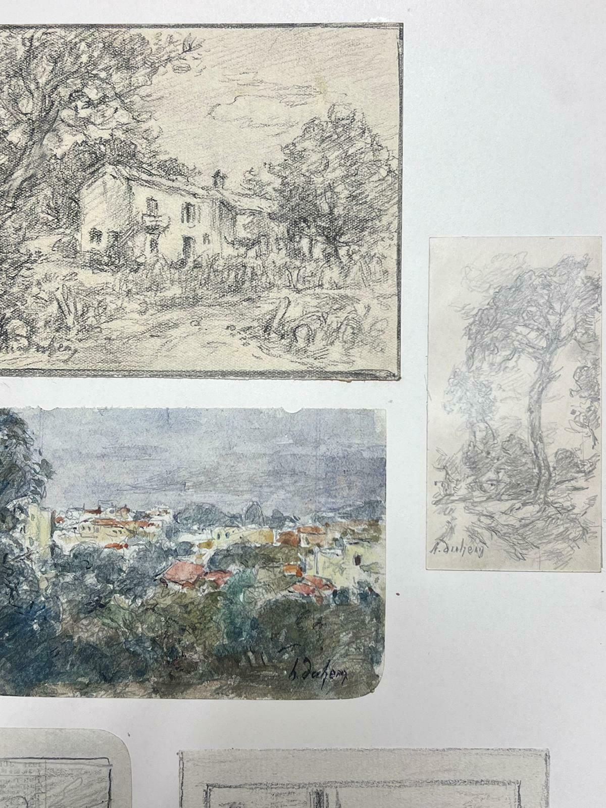 Henri Aime Duhemfine Antique French Impressionist Painting Landscape Combination Of Six Drawings photo 868.0