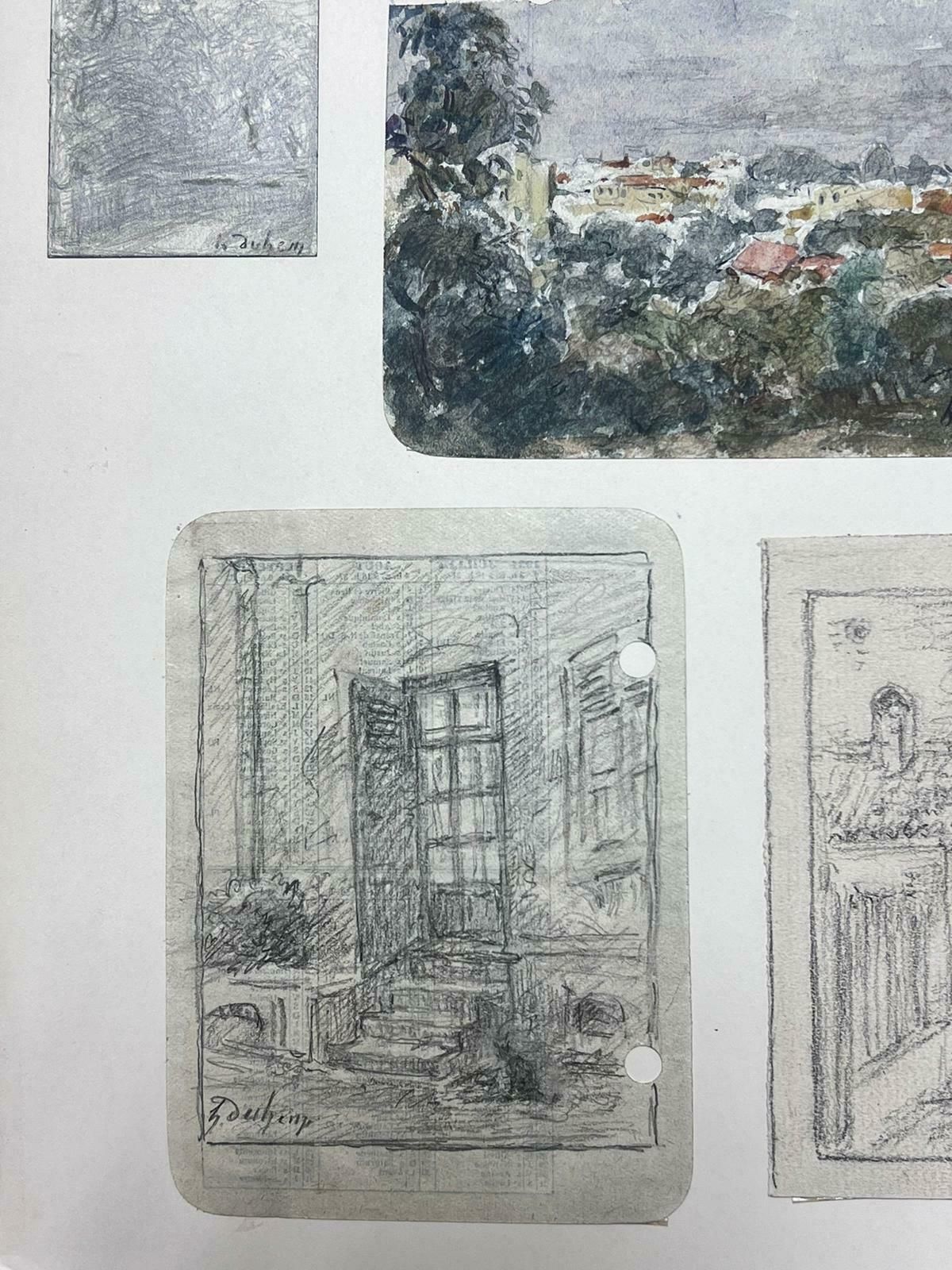 Henri Aime Duhemfine Antique French Impressionist Painting Landscape Combination Of Six Drawings photo vinterior