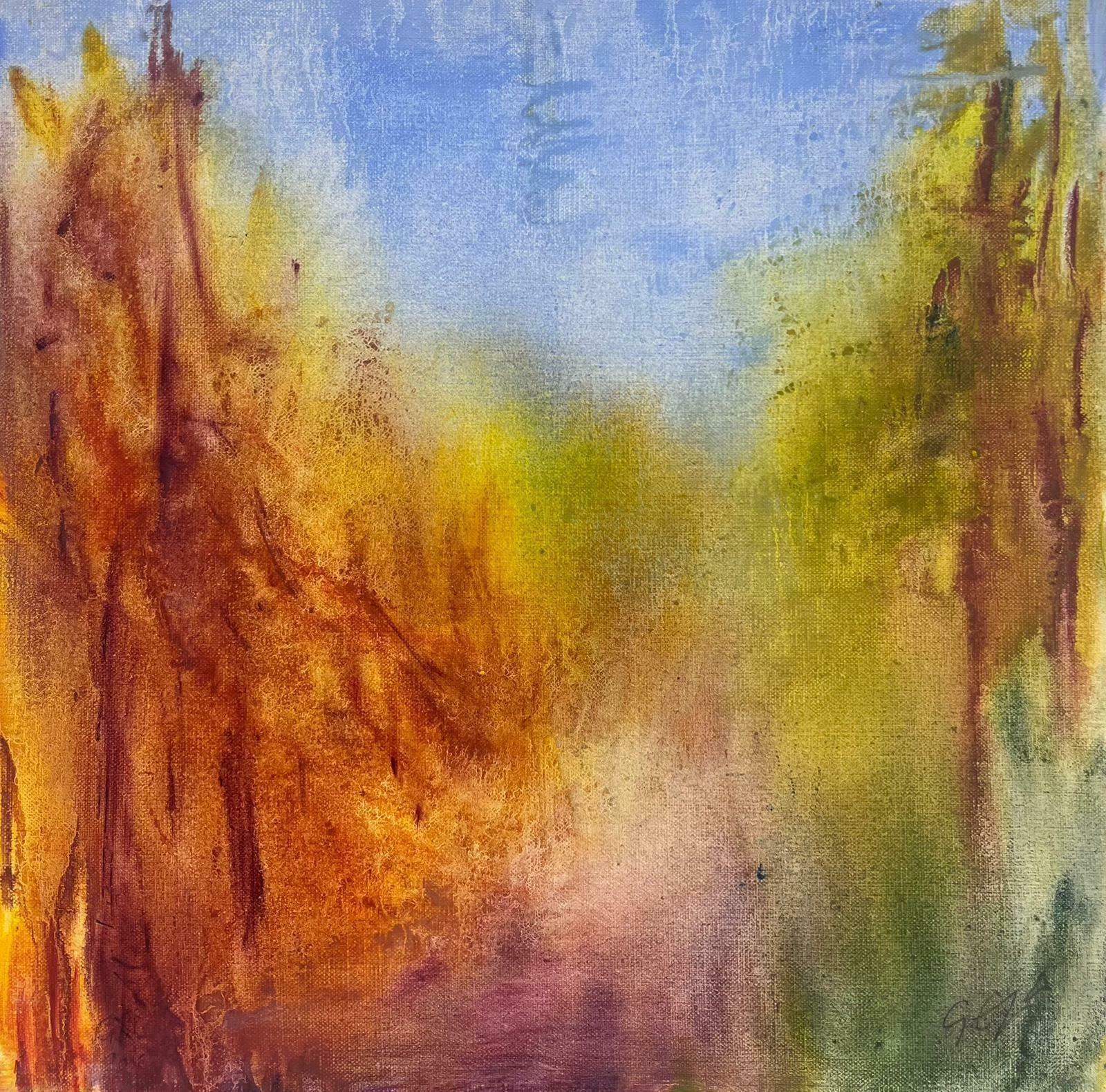 Geza Somerset Paddonblurry Bright Colourful Forest Contemporary British Oil Painting Canvas