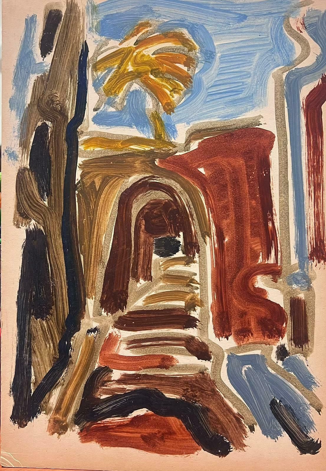 Elisabeth Hahn20th Century German Modernist Oil Painting Figure Sat On Door Steps20th Century photo for sale