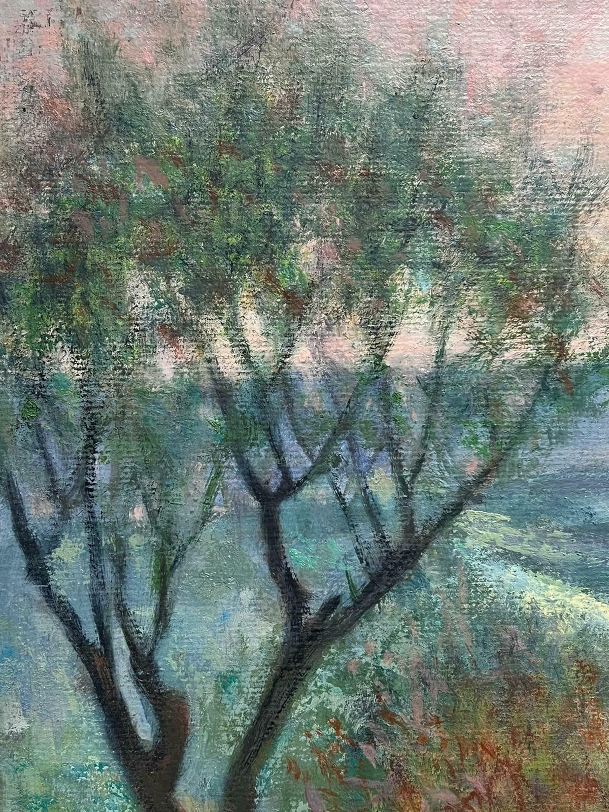 Jacob Markiel20th Century French/ Polish Modernist Hazy Green Landscape Rural Fields photo Art