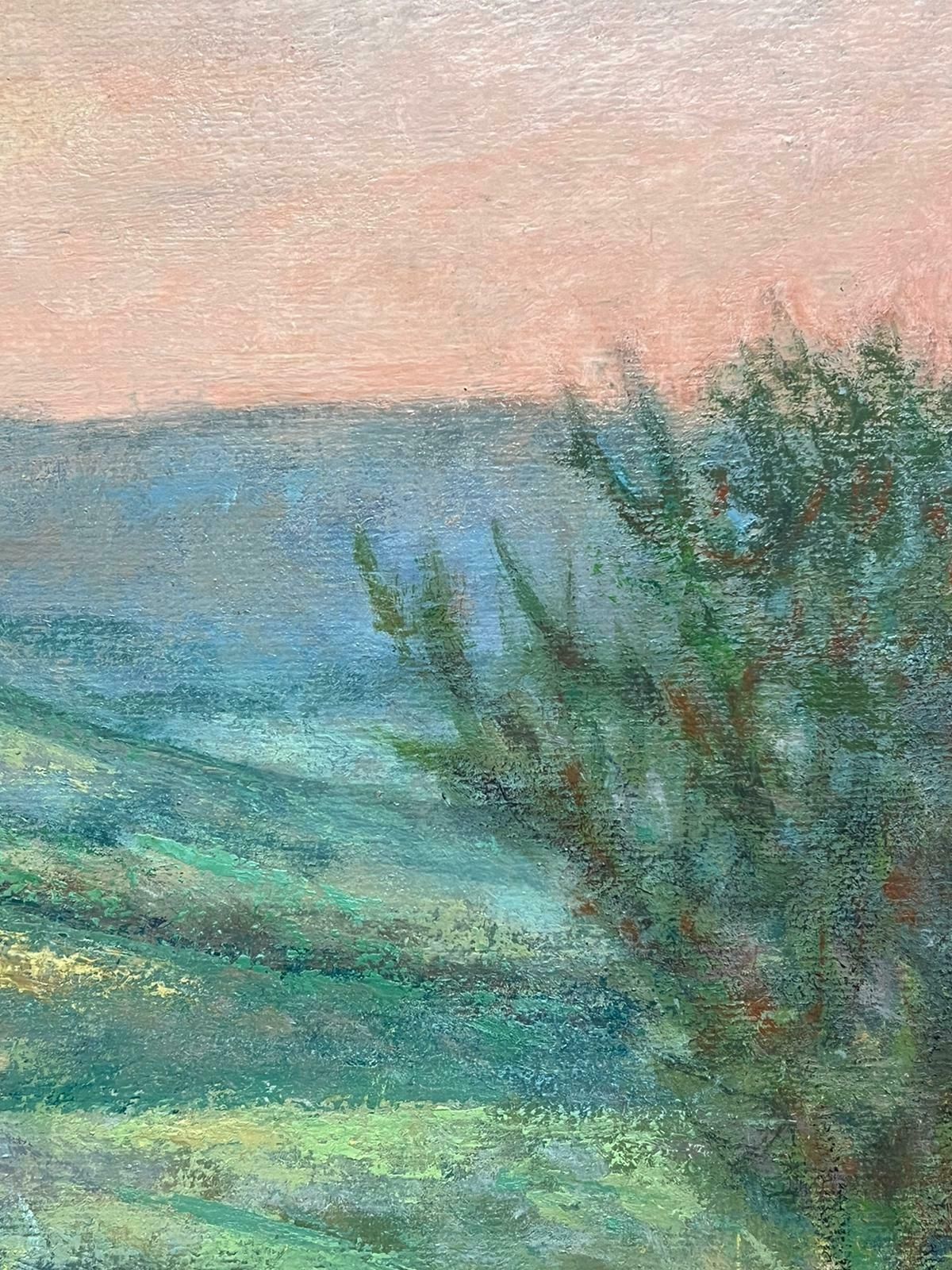 Jacob Markiel20th Century French/ Polish Modernist Hazy Green Landscape Rural Fields photo vinterior