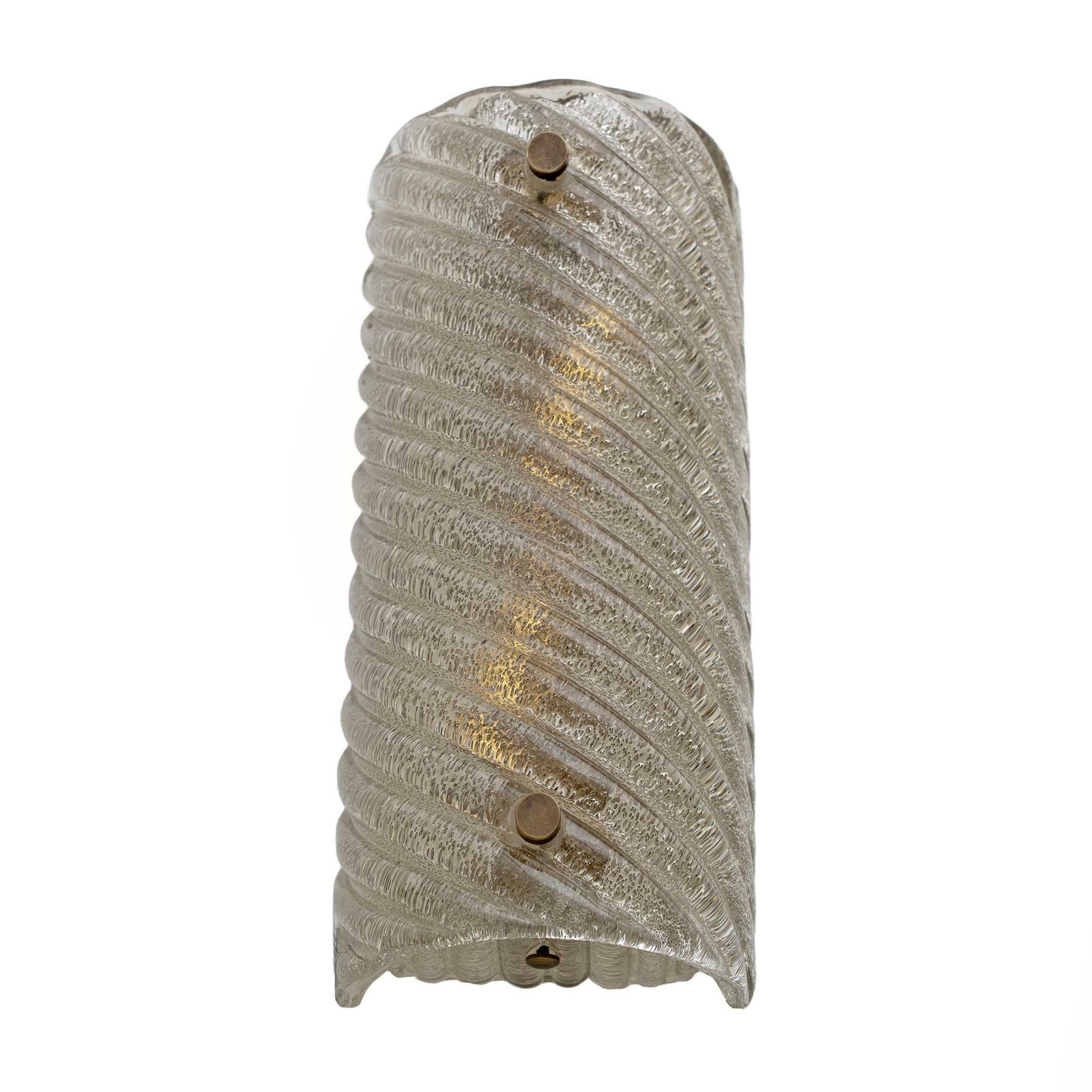 Pair Of Barovier & Toso Style Modern Murano Glass Smoked Twisted Sconces /Cm H30 photo for sale