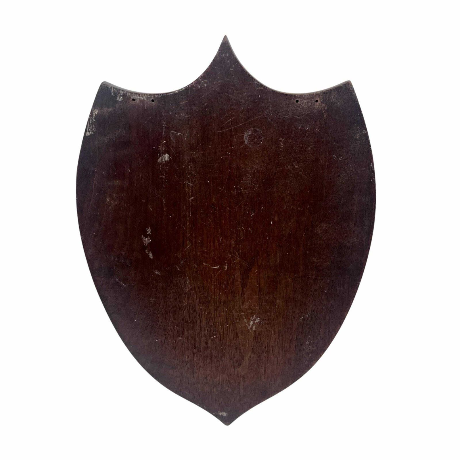 Antique Large Mahogany Shield With 3 Gilt Brass Hooks   Key Holder   Watch Display   Home Decor photo Art