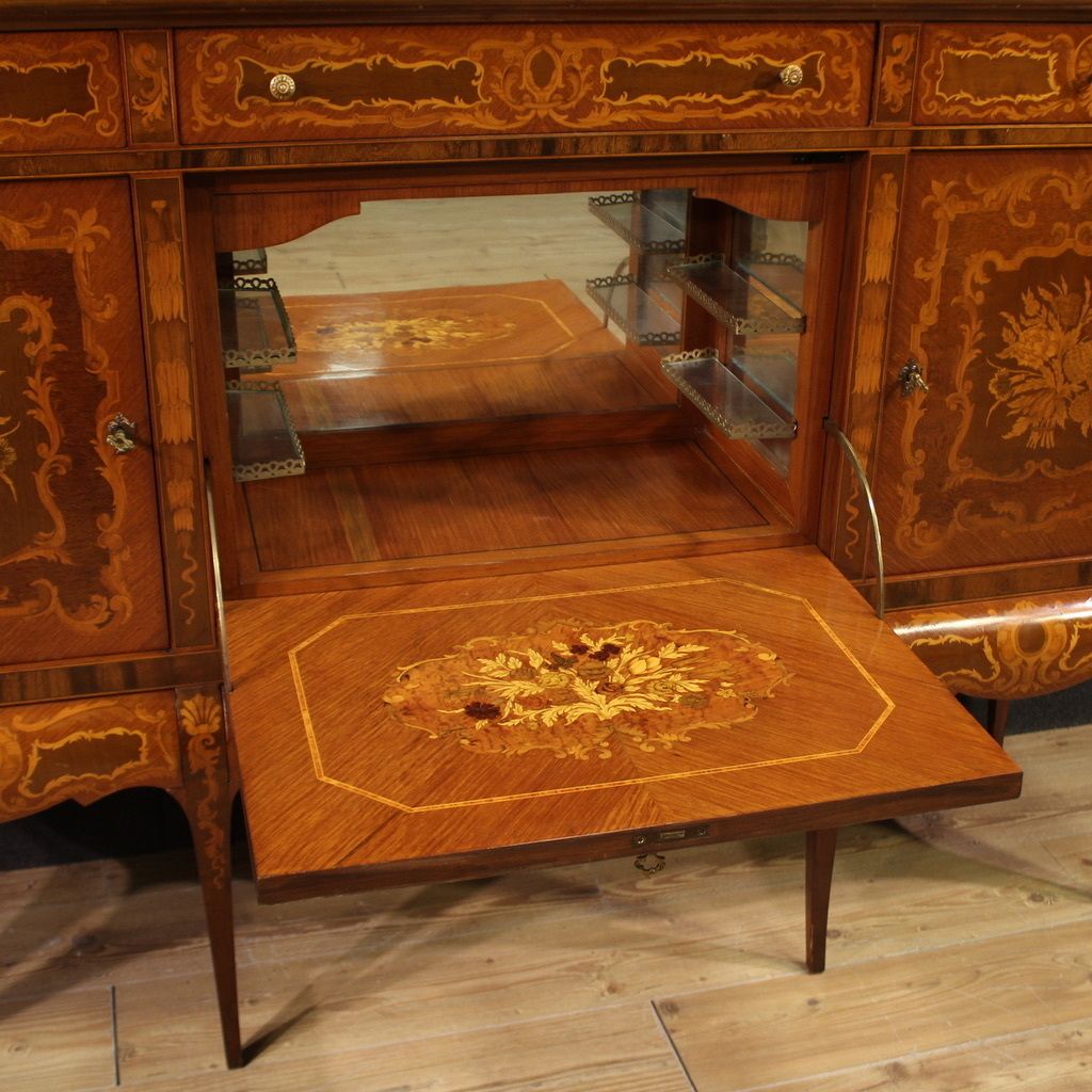 Great 20th Century Inlaid Wood Bar Cabinet photo buy
