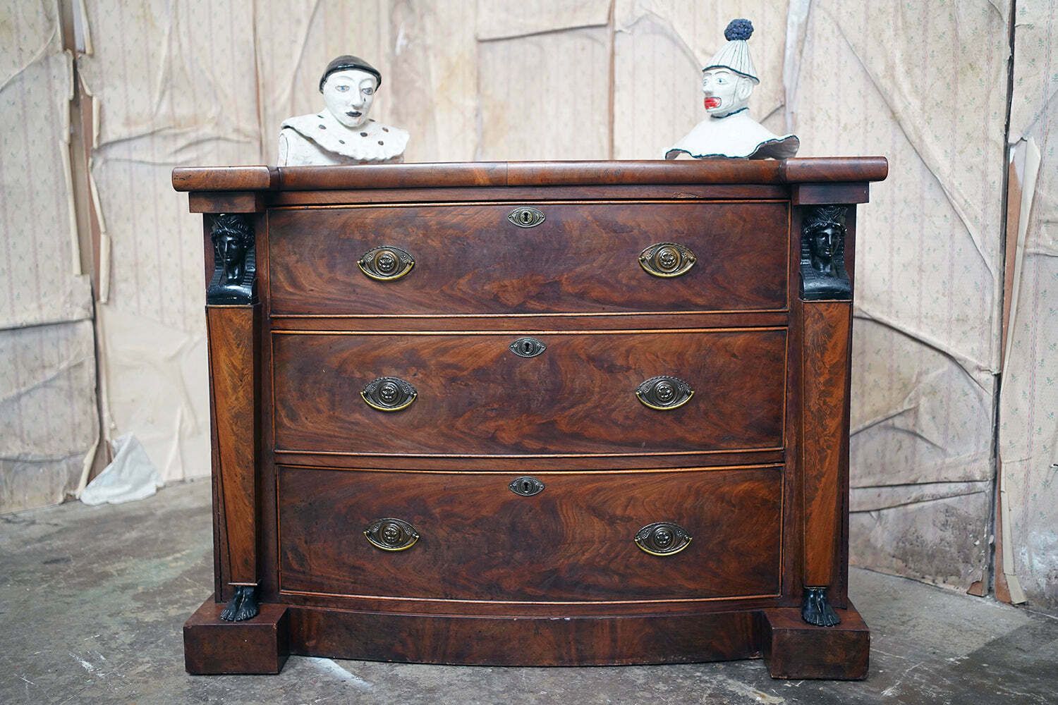 A Fine Regency Period Mahogany & Ebonised Egyptian Revival Chest Of Drawers C.1810 photo furniture