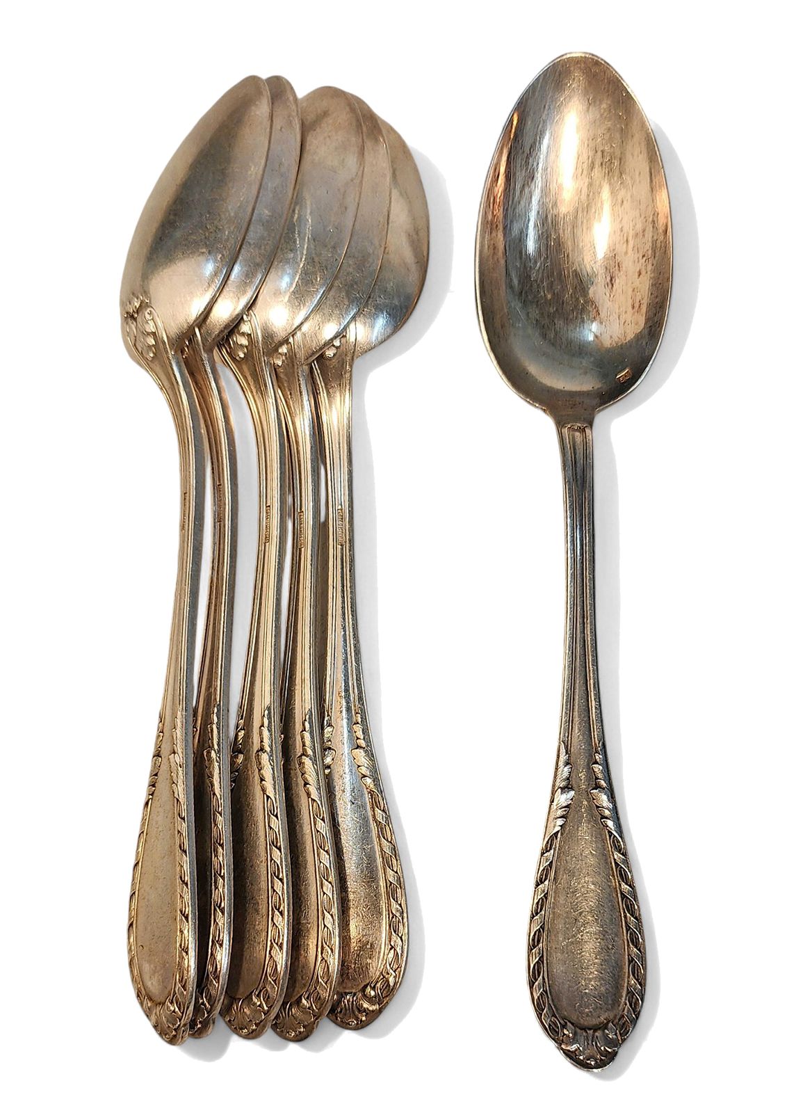Early 20th Century Art Nouveau 12 Service Stainless Metal Flatware 176 Pieces Set Made In France Imported To Argentina By Walser, Wald Y Cia. photo Home Decor