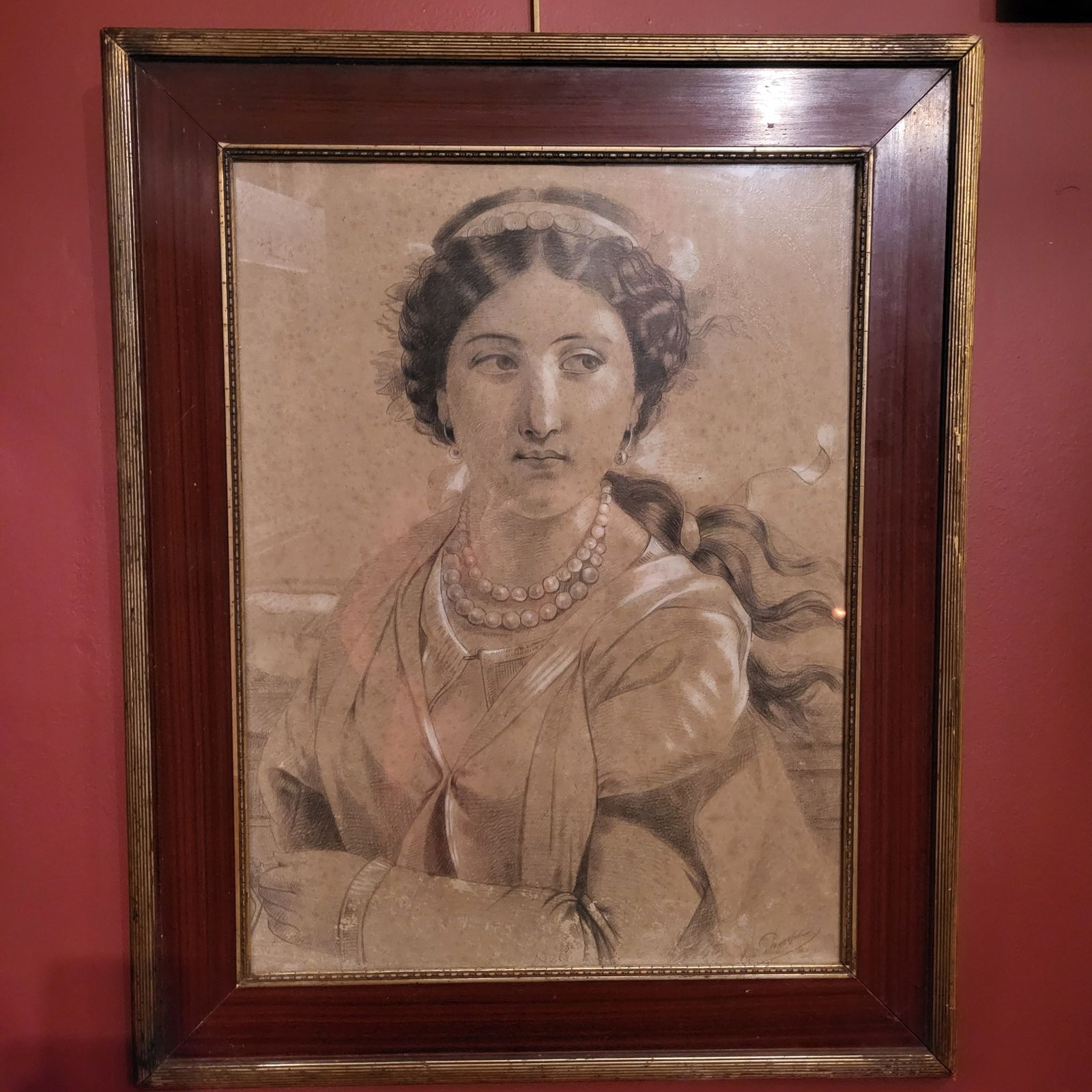 Portrait Drawing Of A French Lady