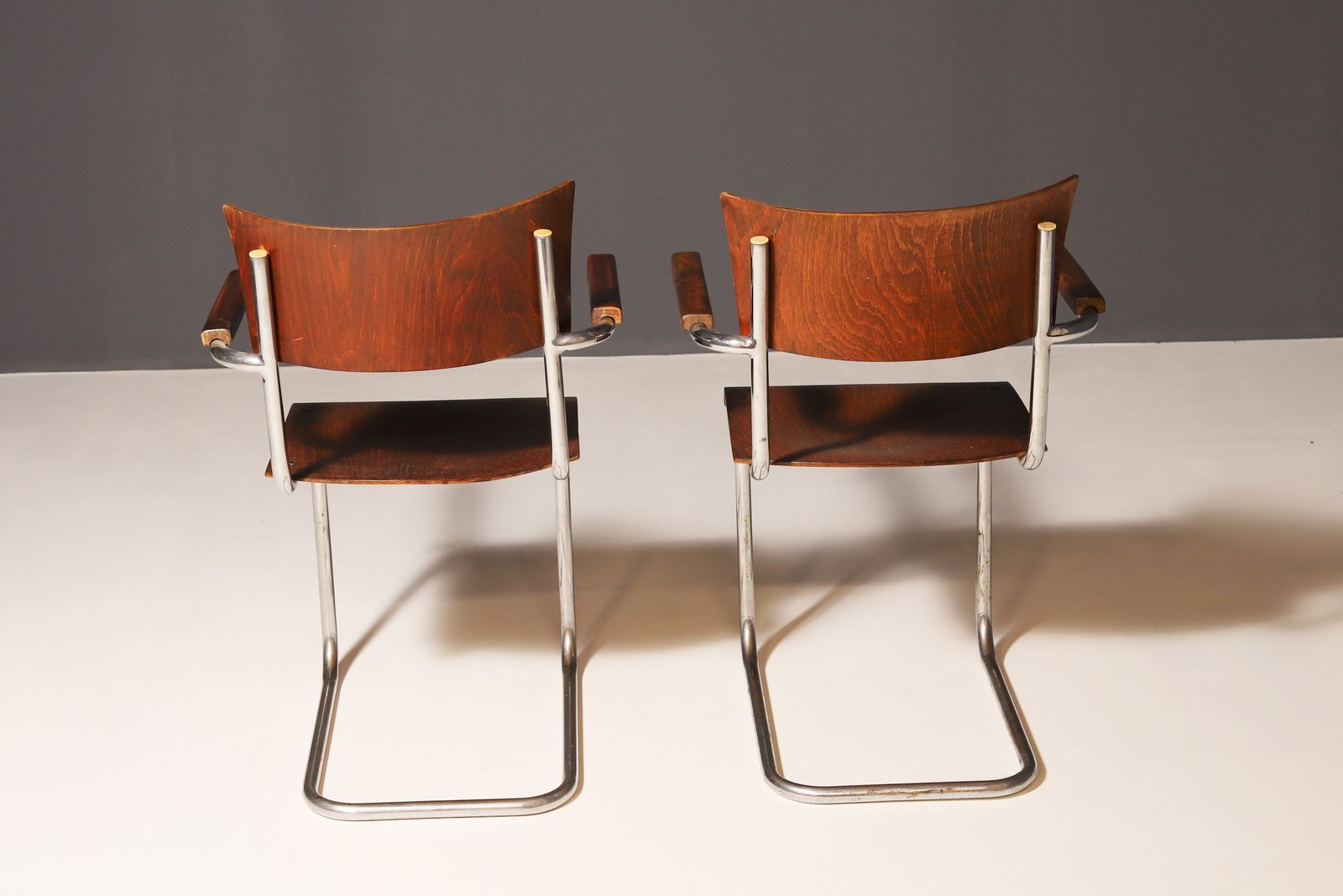 Pair Of Tubular Desk Chairs B43 By Mart Stam, 1930´S photo vinterior