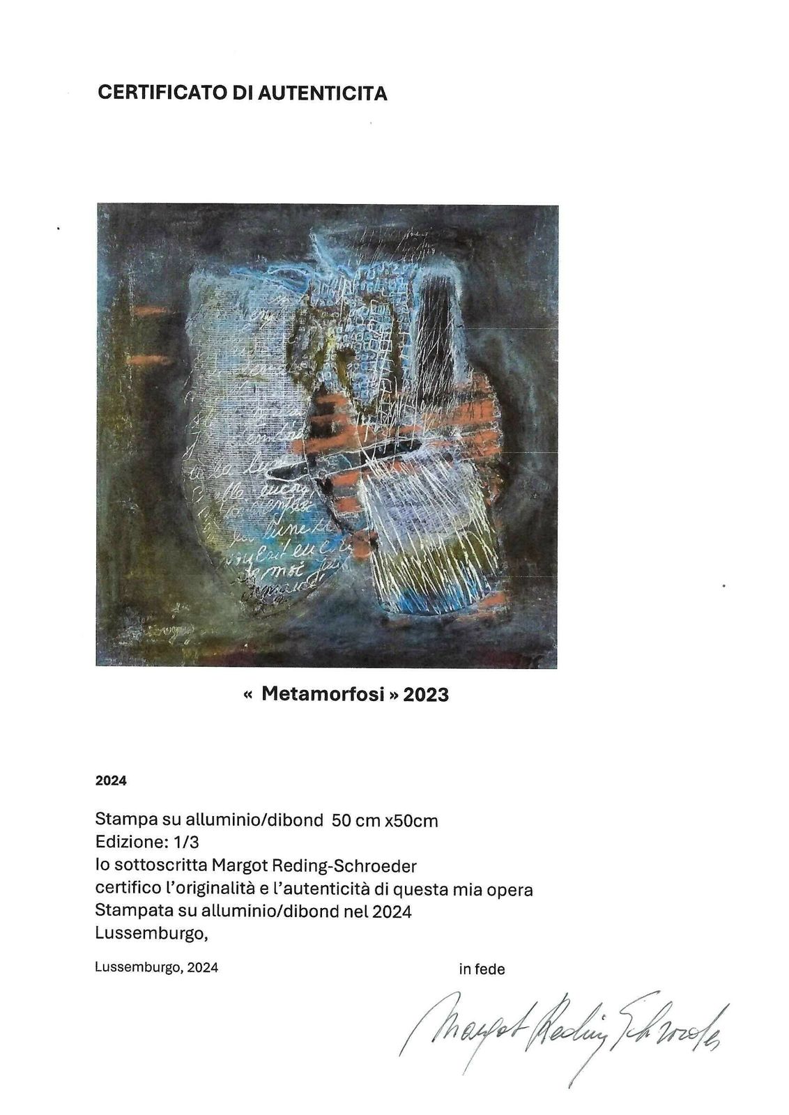 Metamorfosi, 2024, By Margot Reding Schroeder photo buy