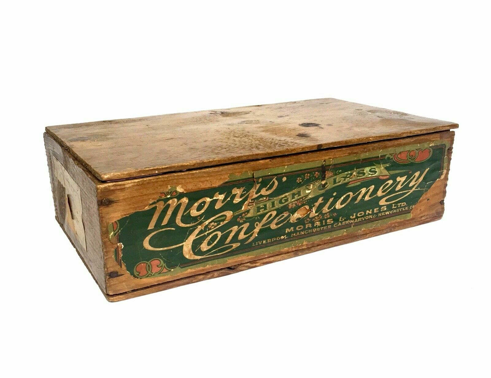 Antique Advertising   Morris & Jones Confectionery Wooden Shop Display Box Crate photo furniture