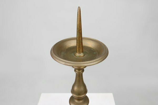 Large French Church Candlestick In Bronze, 1890s photo Home Decor