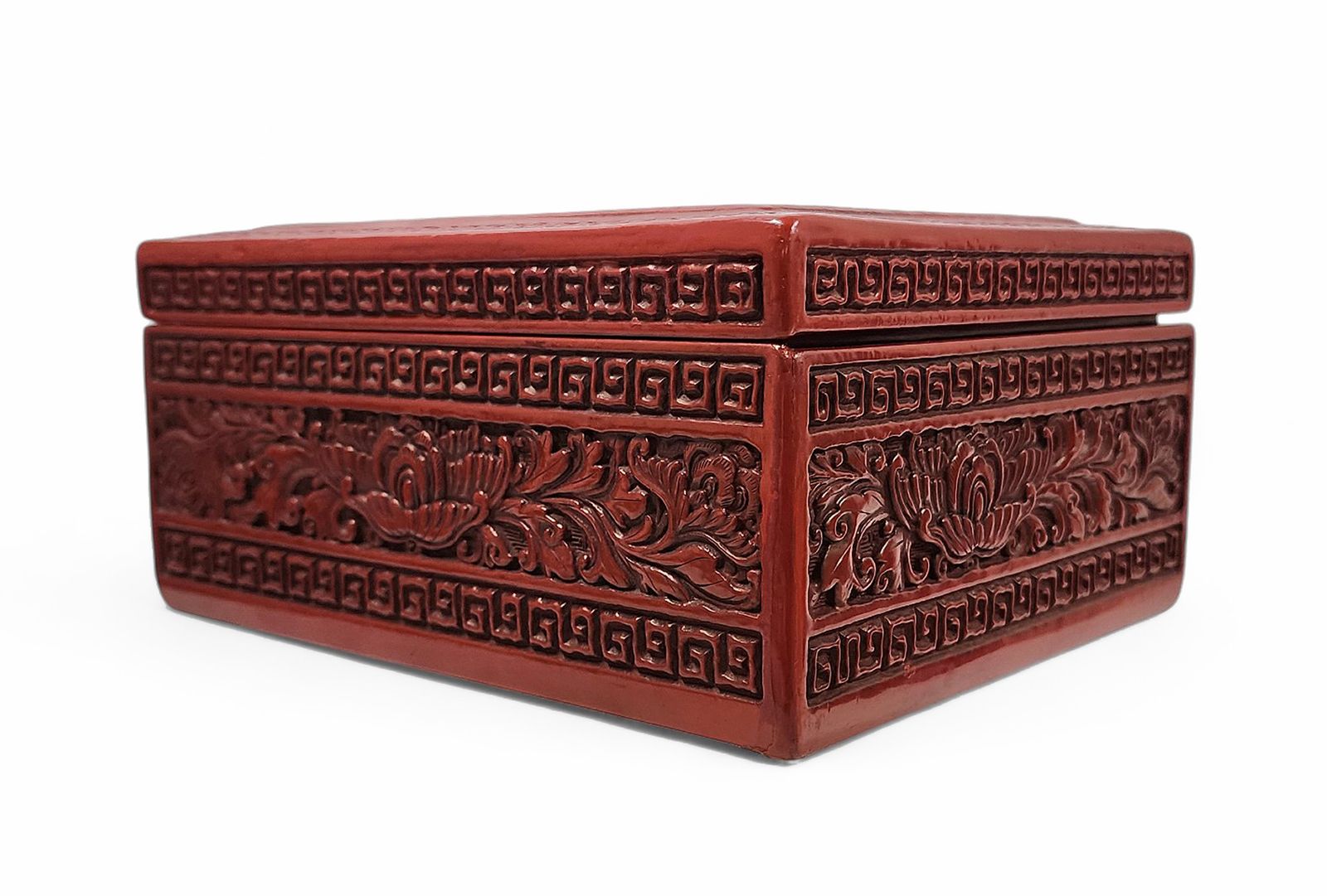 Late 19th Century Qing Lacquer And Hand Carved Varnished Wood Decorative Box, China photo for sale