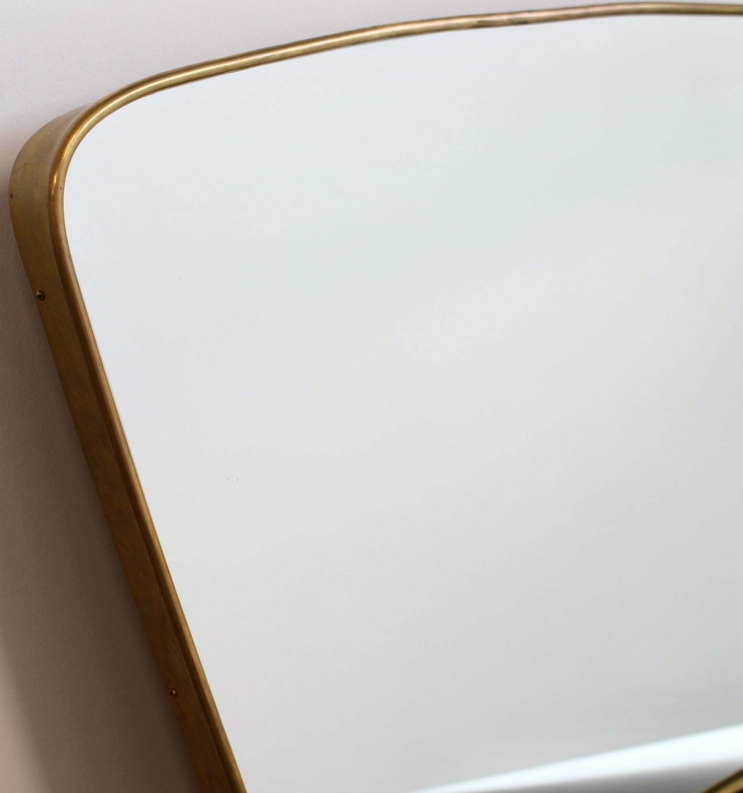 Mid Century Italian Wall Mirror With Brass Frame (Circa 1950s)   Large photo Home Decor