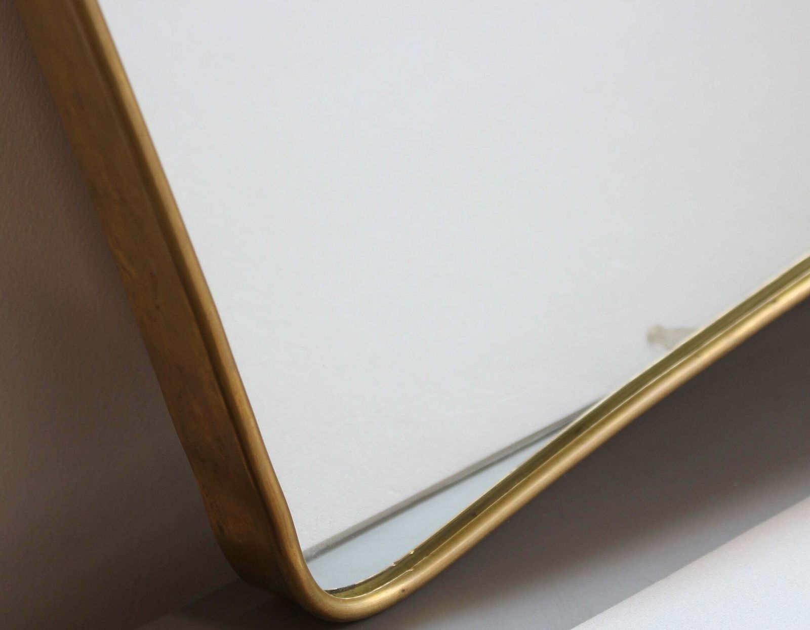 Mid Century Italian Wall Mirror With Brass Frame (Circa 1950s)   Large photo 2400.0