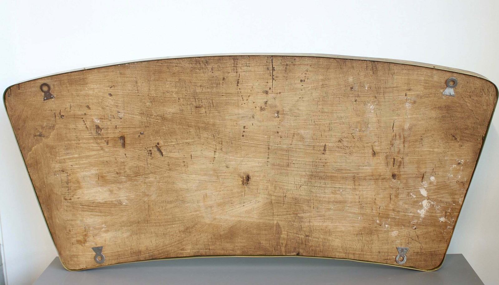 photo for sale Mid Century Italian Wall Mirror With Brass Frame (Circa 1950s)   Large