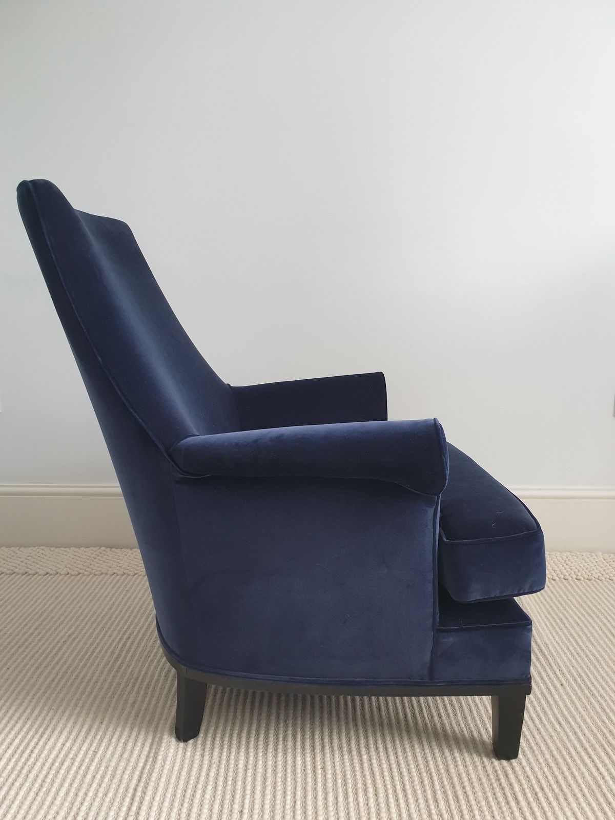 Pair Of Mid Century Modern   American Armchairs In Blue Velvet. photo buy