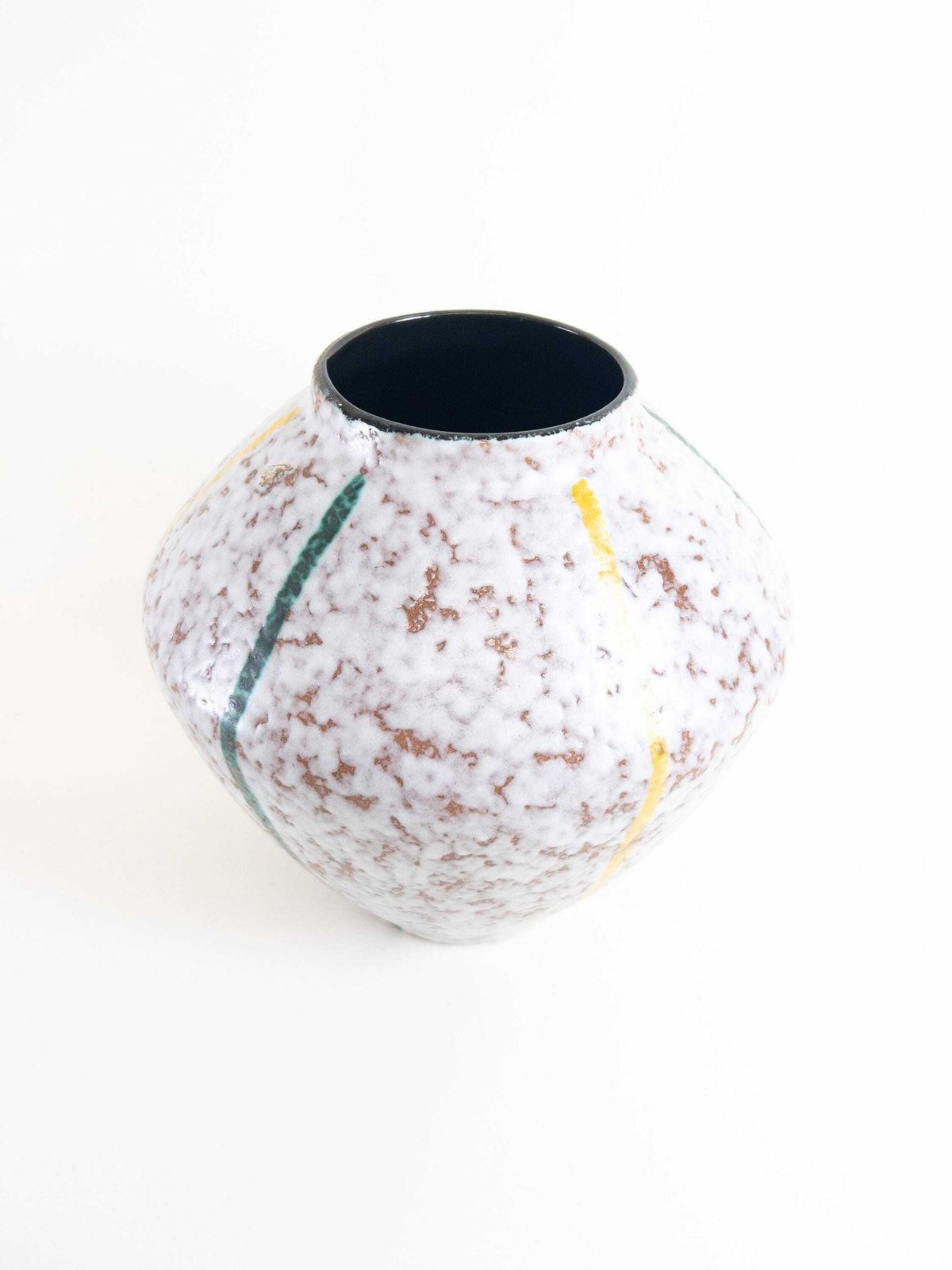 Xl West German Pottery   Scheurich Ceramic Vase   Mid Century Modern   Wide Waisted Speckled Decor  Scheurich 542 25 photo 108.0