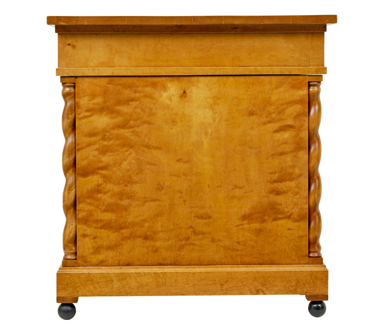 photo furniture Swedish Early 20th Century Carved Birch Pedestal Desk