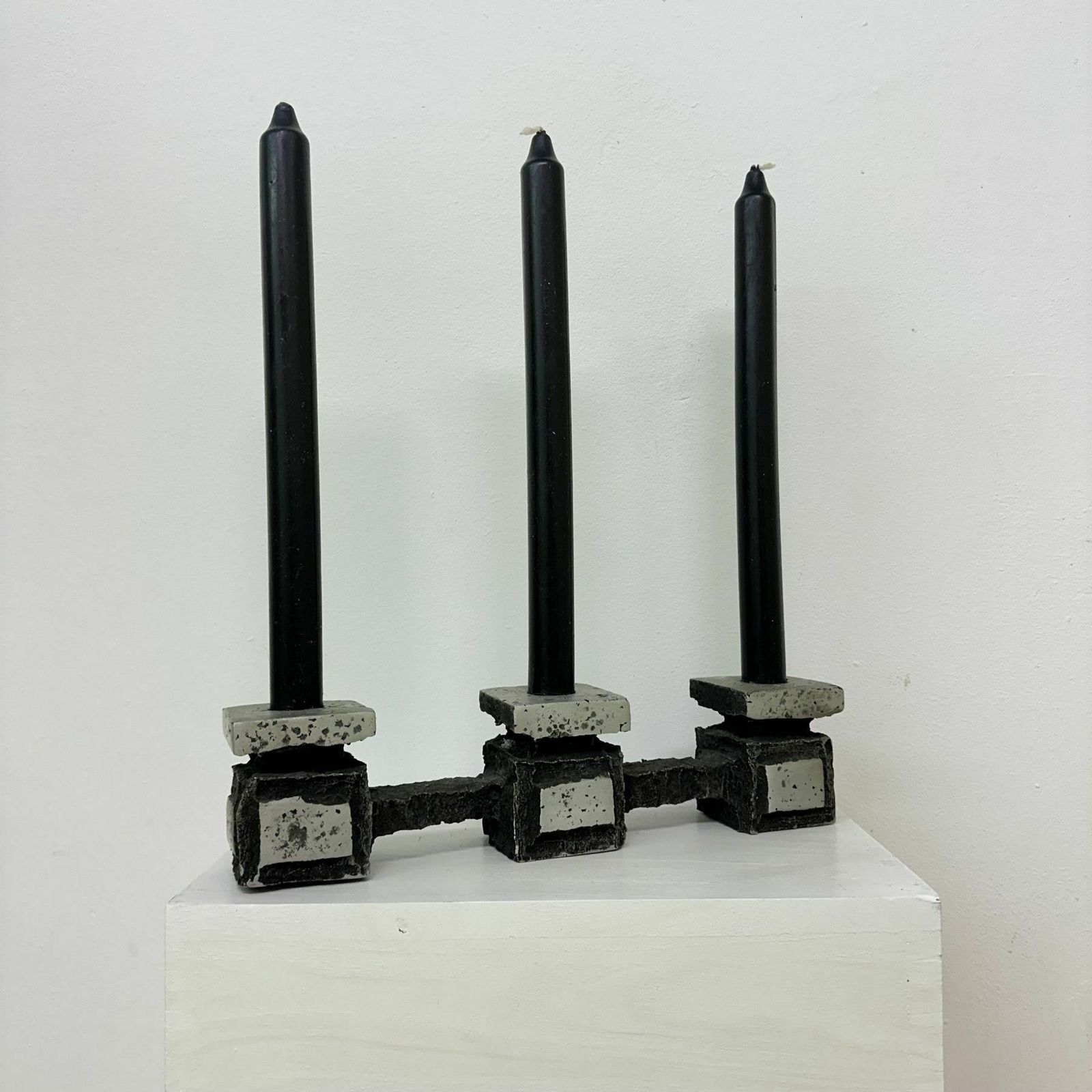 photo furniture Mid Century Design Brutalist Candle Holder , 1970’s