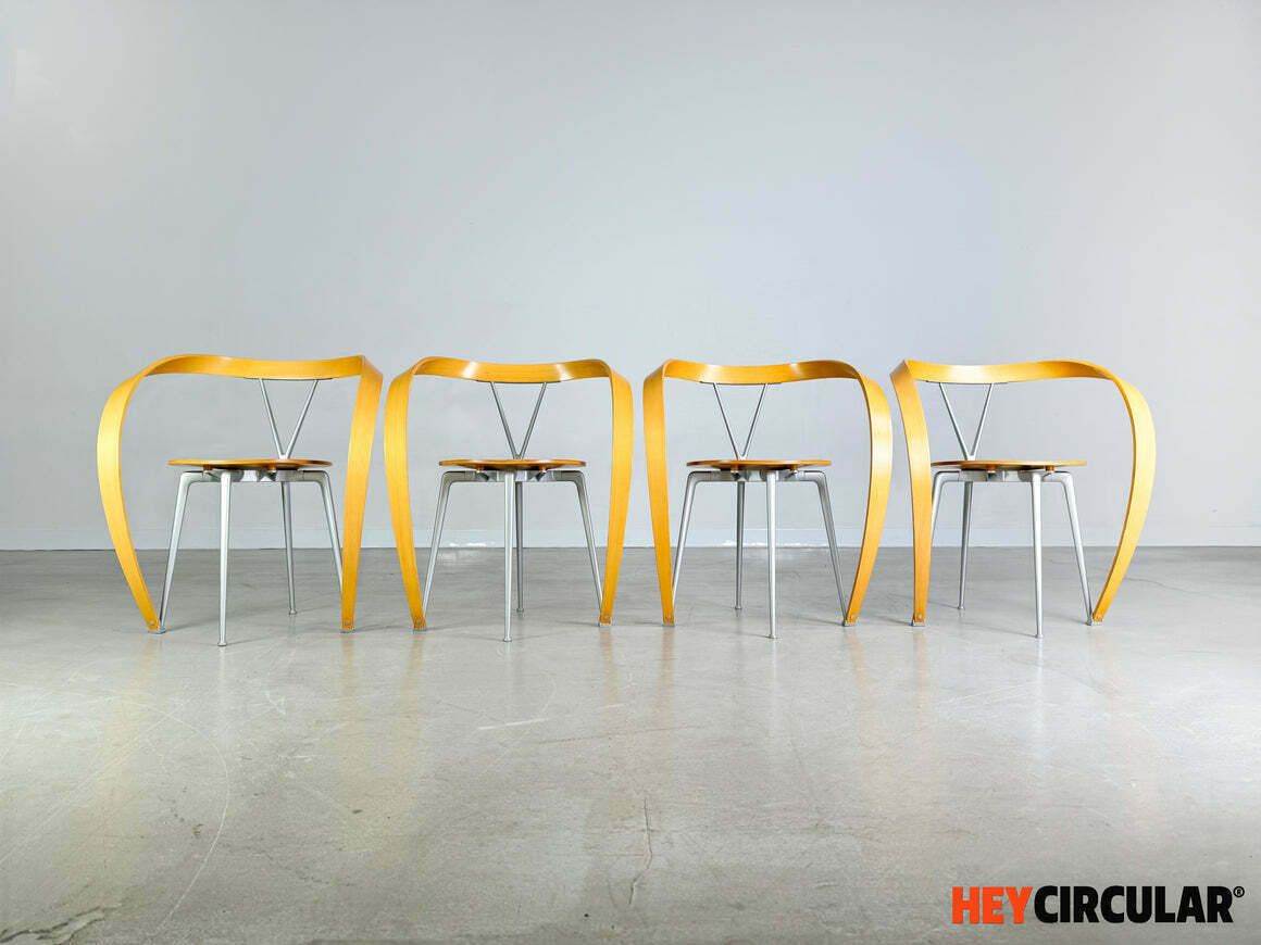 Original Set Of 4 Reverse Chairs Cassina Andrea Branzi photo for sale
