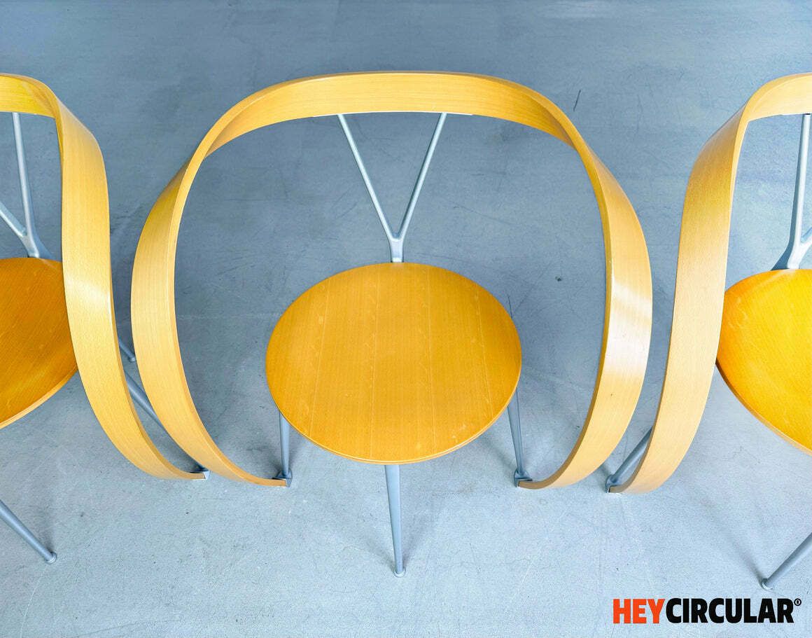 Original Set Of 4 Reverse Chairs Cassina Andrea Branzi photo buy