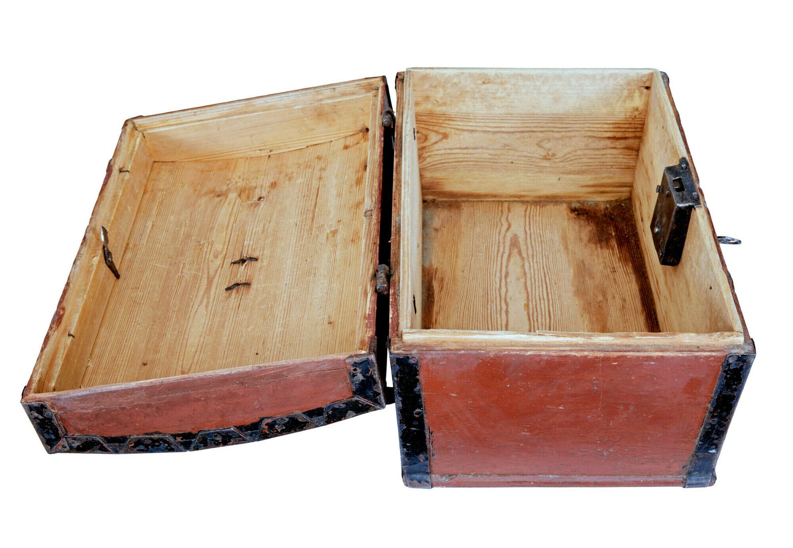 Small Scandinavian 19th Century Painted Pine Dome Top Box photo for sale