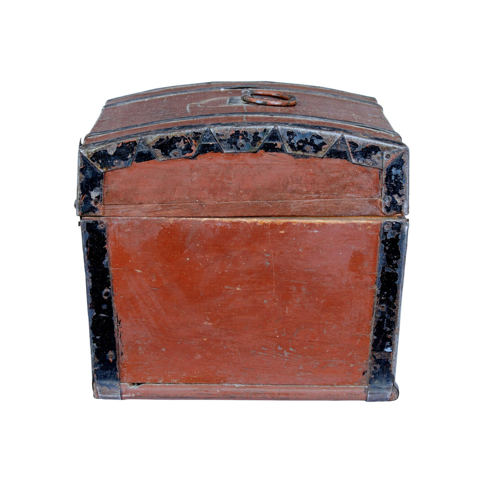Small Scandinavian 19th Century Painted Pine Dome Top Box photo 495.0