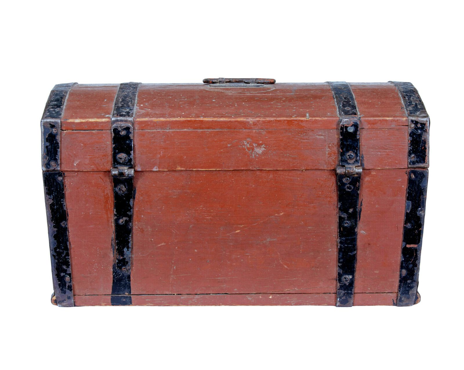Small Scandinavian 19th Century Painted Pine Dome Top Box photo vinterior