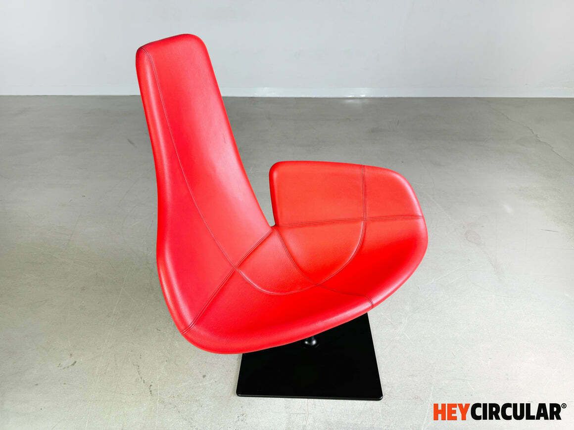 Original Moroso Armchair Leather Red Patricia Urquiola Swivel II photo buy