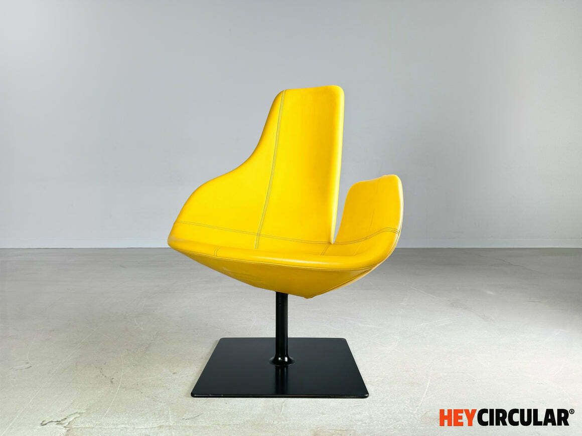 Original Moroso Armchair Leather Yellow Patricia Urquiola Swivel photo furniture