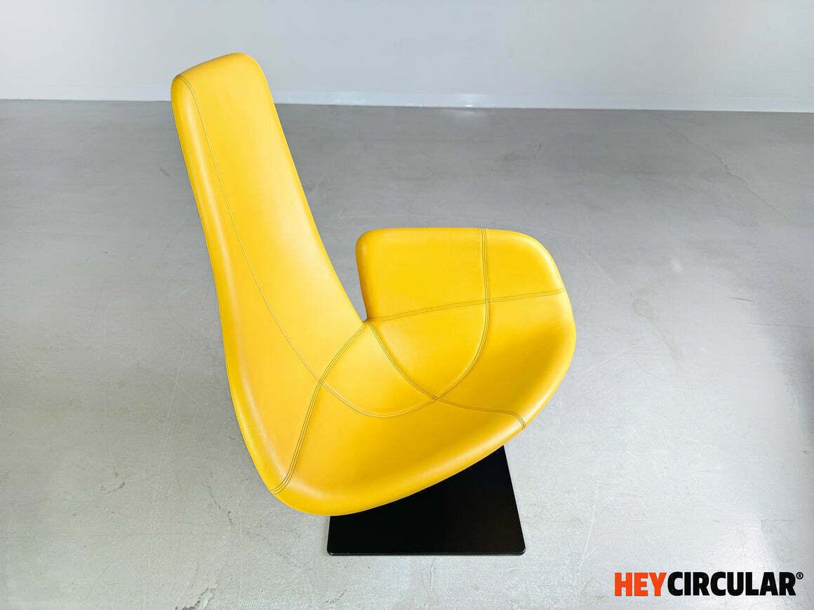 Original Moroso Armchair Leather Yellow Patricia Urquiola Swivel photo for sale
