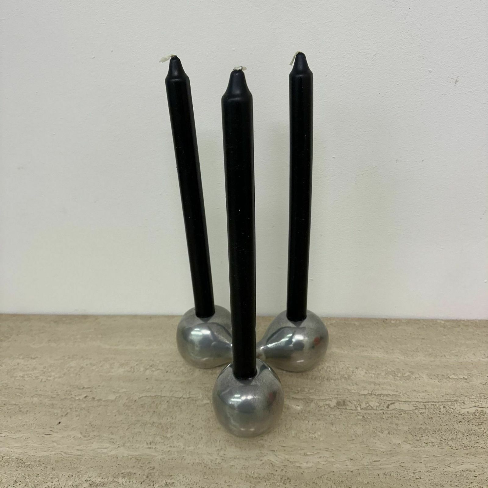 Vintage Scandinavian Boomerang Aluminum Candle Holder Ialuminium, Denmark, 1970s photo Home Decor