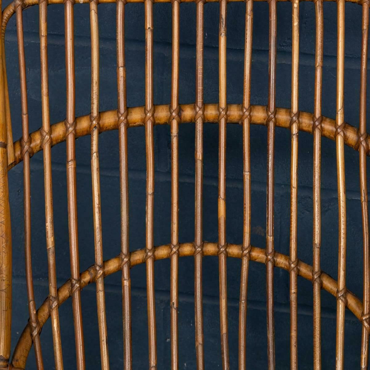 20th Century Italian Pair Of Wicker Armchairs By Tito Agnoli C.1960 photo vintage