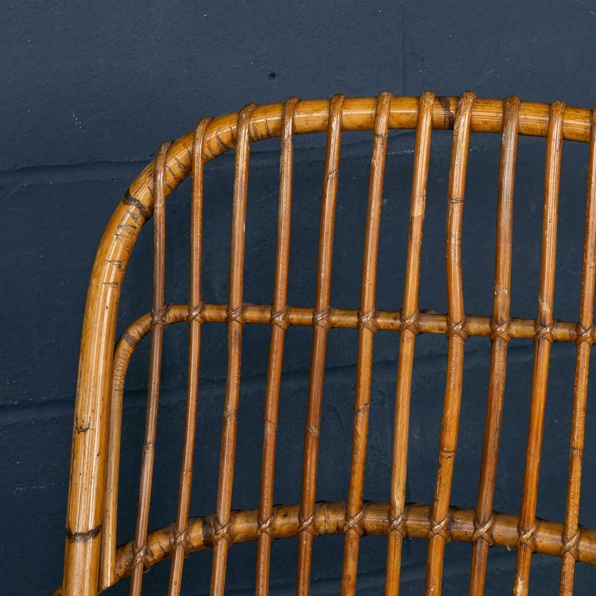 photo buy 20th Century Italian Pair Of Wicker Armchairs By Tito Agnoli C.1960