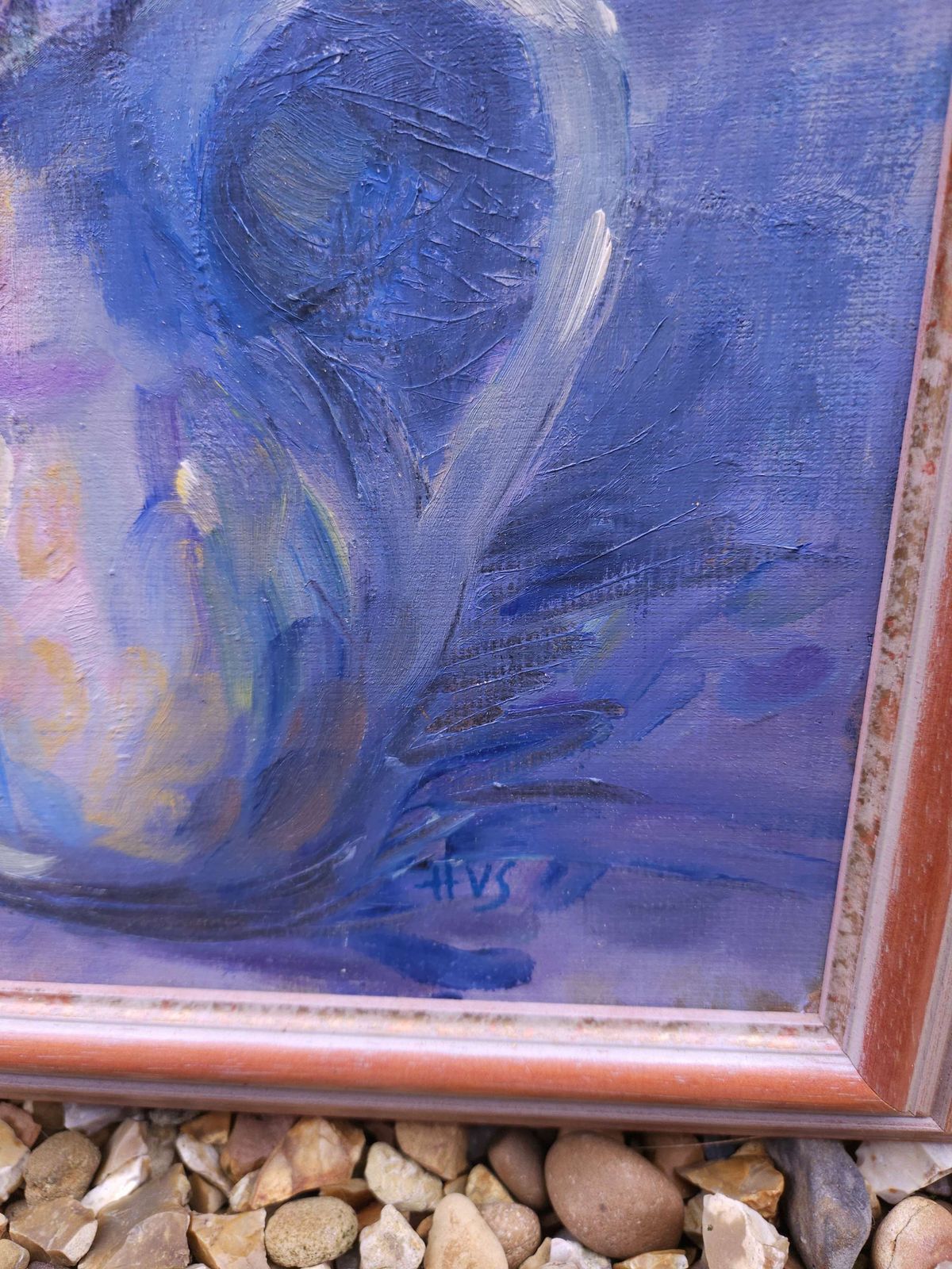 Mid Century Framed Oil On Board Of Floral Bouquet Entitled 'The Gift photo buy