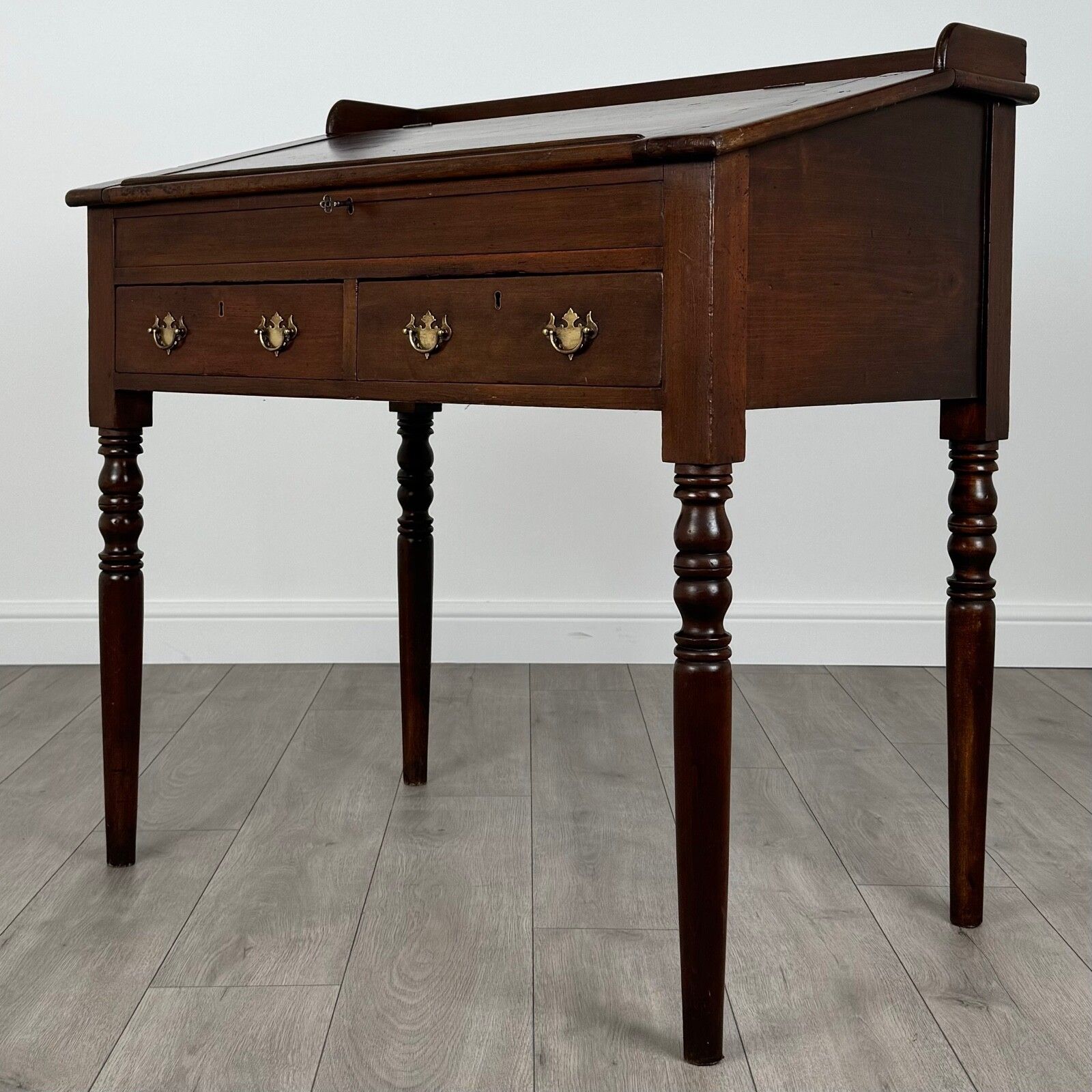 Antique 19th Century Unusual Desk In Mahogany photo for sale