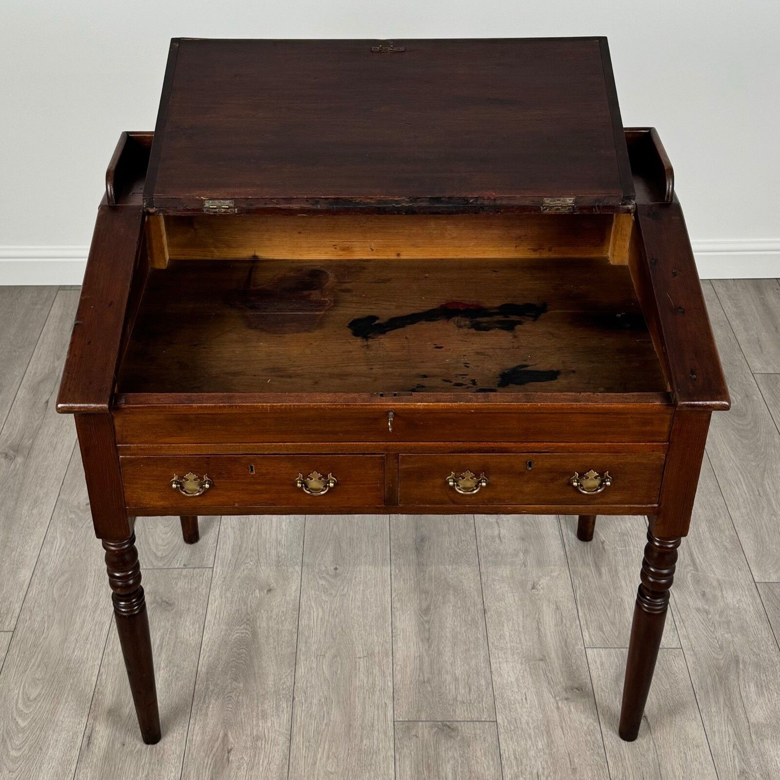 Furniture Antique 19th Century Unusual Desk In Mahogany photo