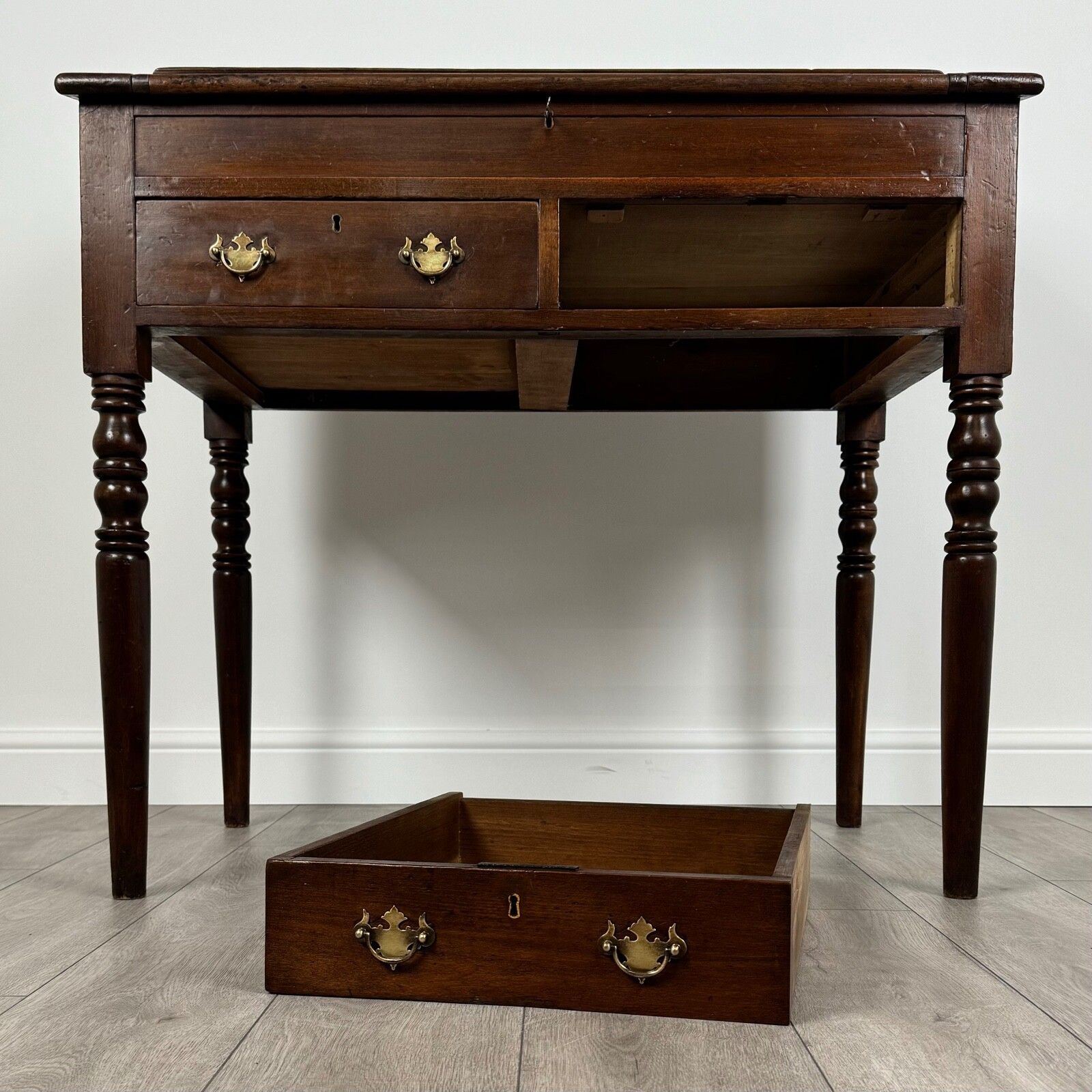 495.0 Antique 19th Century Unusual Desk In Mahogany photo