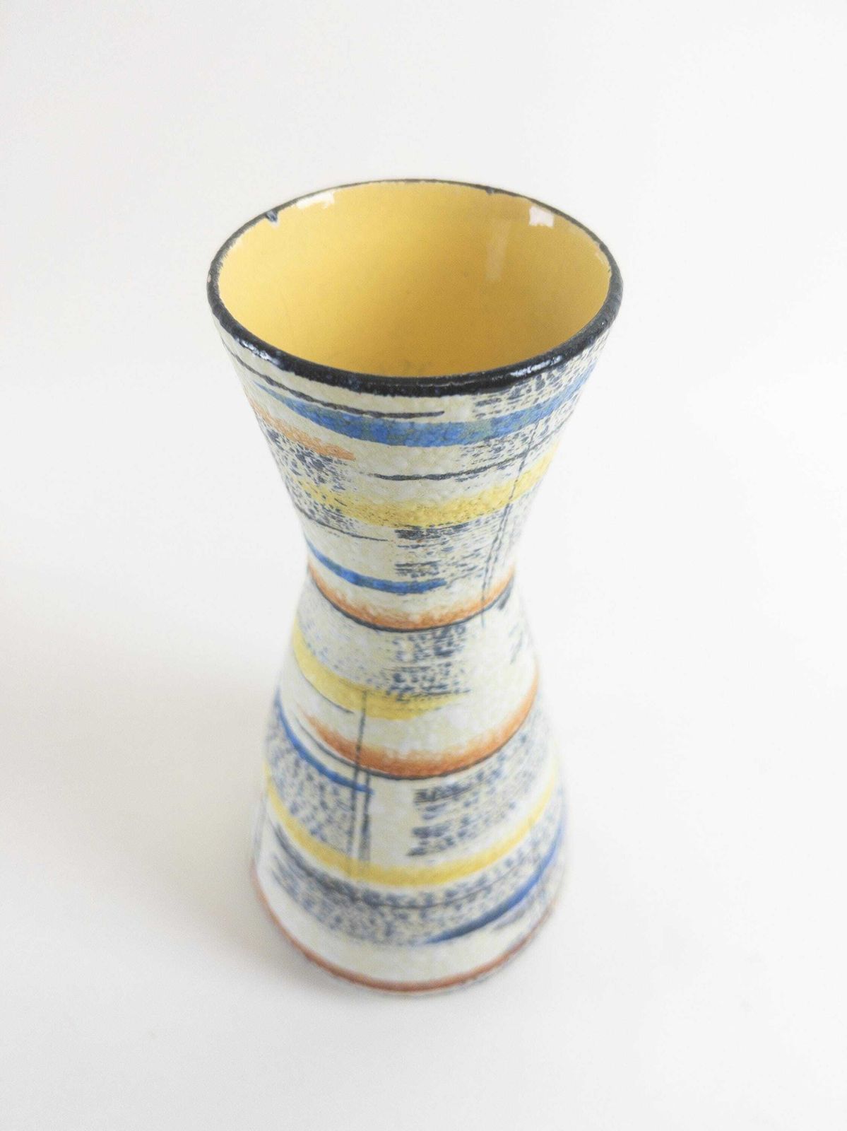 Bay Keramik Vase Form 585 25   West German Pottery With Hand Painted Abstract Design photo buy