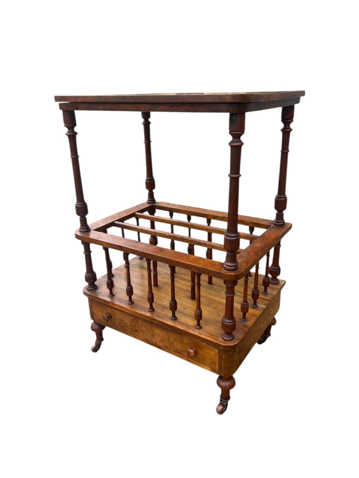 Antique Canterbury Side Table Magazine Rack photo furniture