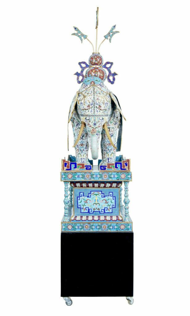 Art Early 20th Century Large Chinese Cloisonne Enamel Elephant photo