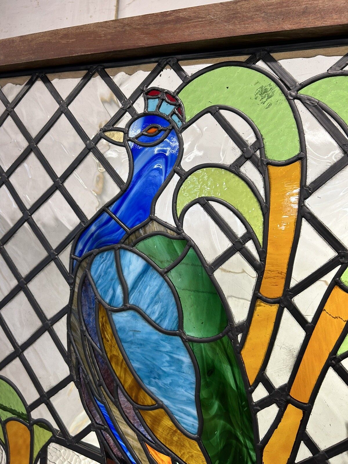 photo for sale X Large Stained Glass Window Panel Reclaimed Period Antique Lead Old Art Deco