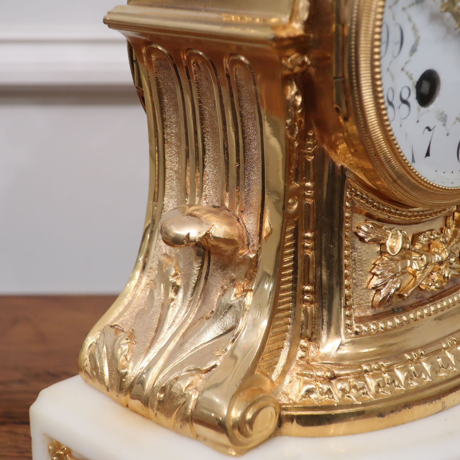 French 19th Century Louis XIV Style Bronze Gilt Mantel Clock photo vinterior