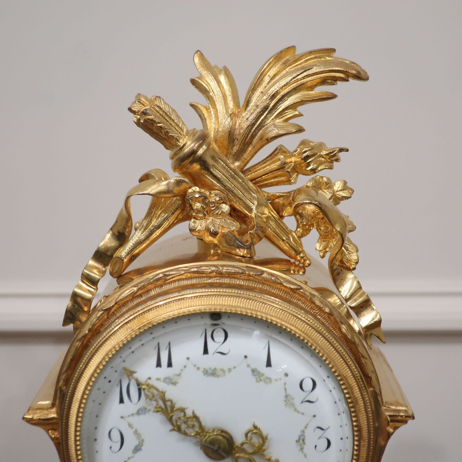 French 19th Century Louis XIV Style Bronze Gilt Mantel Clock photo vintage