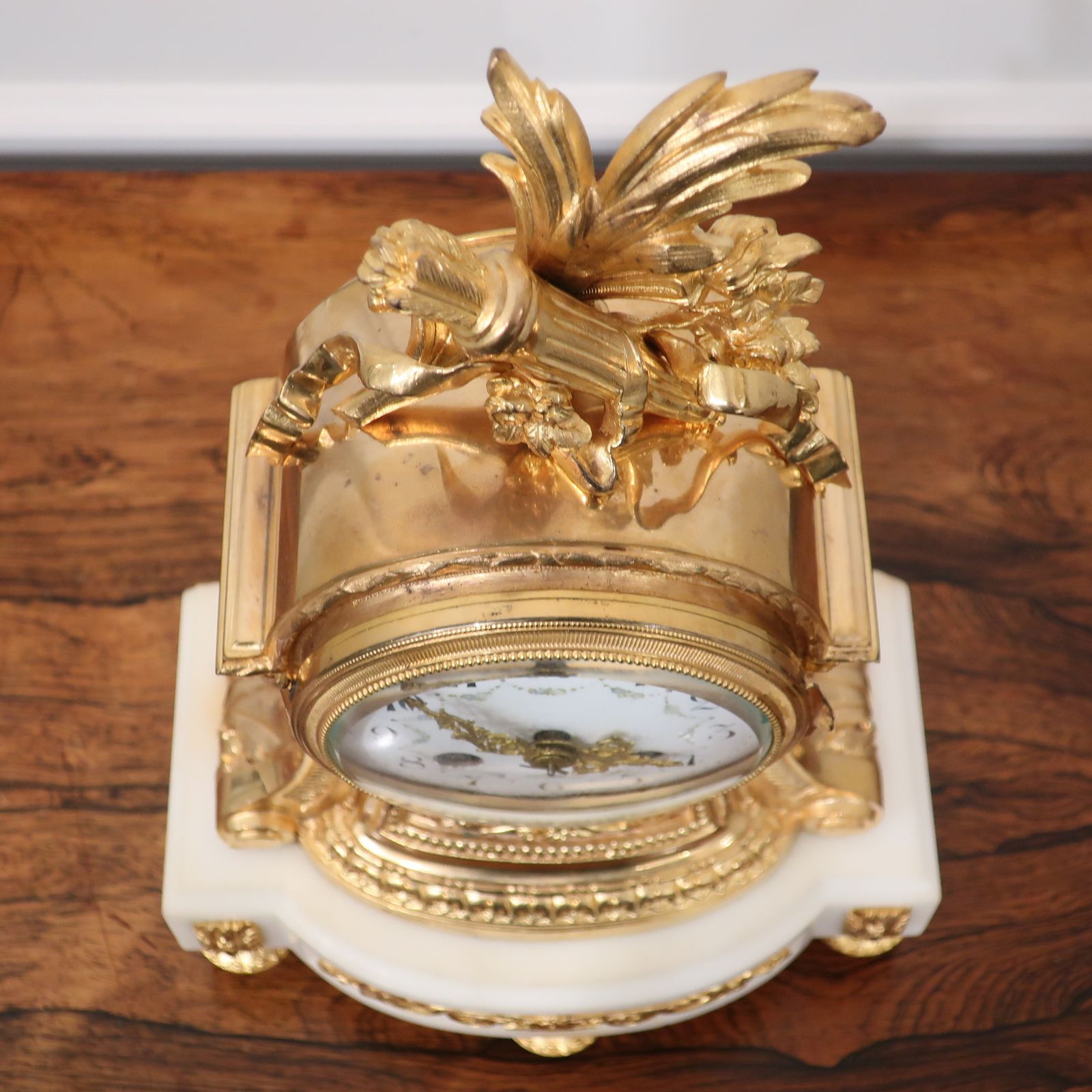 photo for sale French 19th Century Louis XIV Style Bronze Gilt Mantel Clock