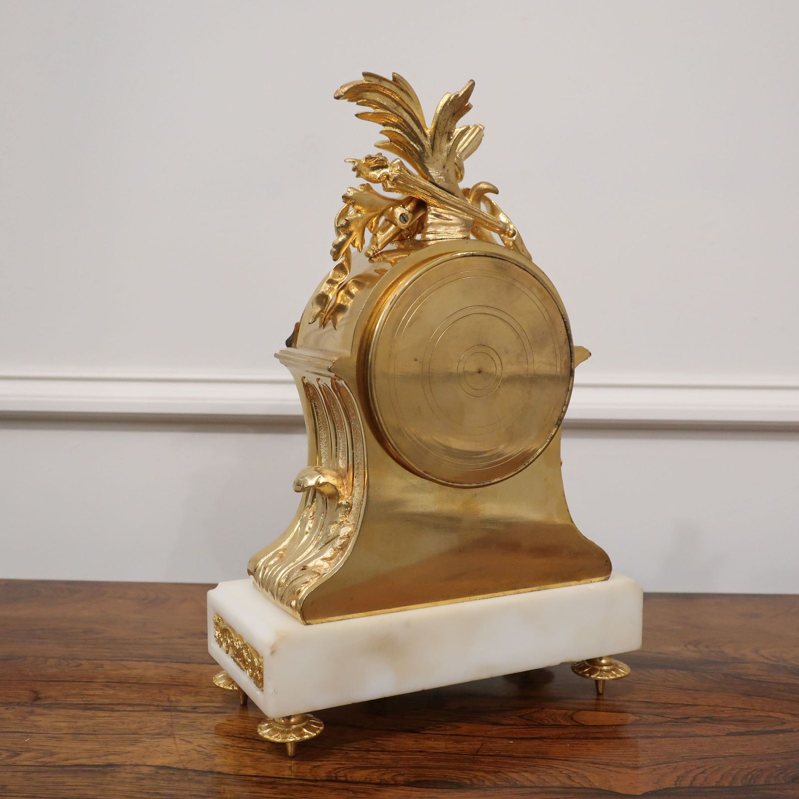1385.0 French 19th Century Louis XIV Style Bronze Gilt Mantel Clock photo