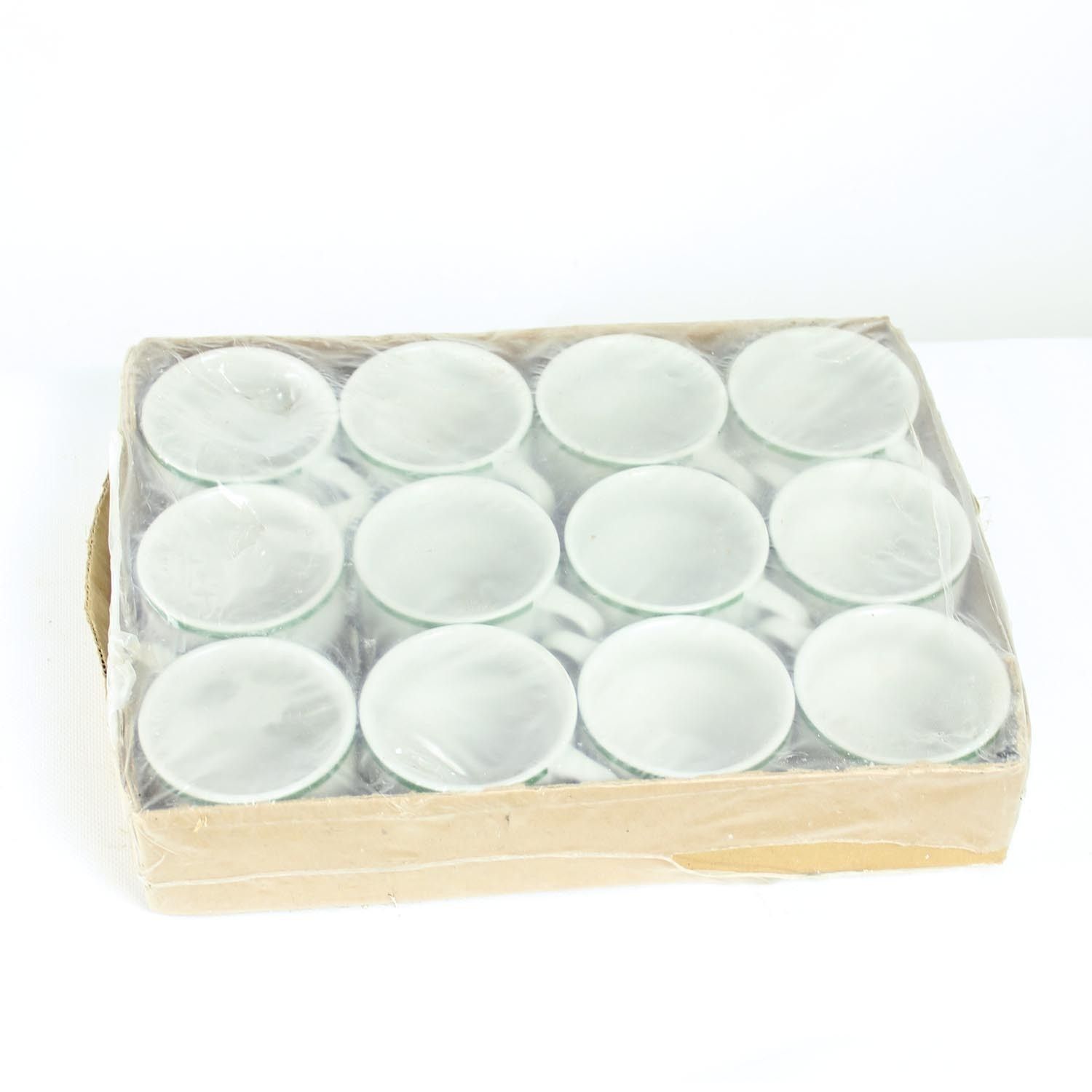 Set Of 12 White Porcelain Cups By Lubiana, Poland 1960s photo vinterior