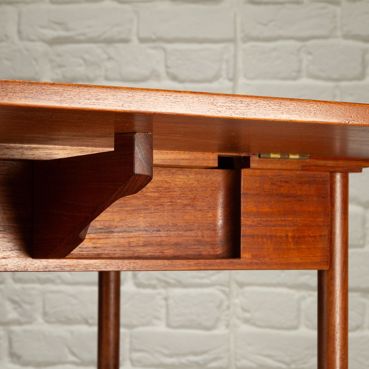 photo vintage Solid Teak And Formica Serving Trolley By Ludvig Pontoppidan, Denmark, 1950s